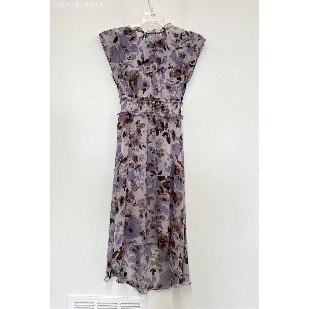 Simply Vera Wang‎ Purple Floral Short Sleeve Dress Women - Size S